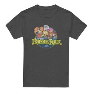 Fraggle Rock Unisex Adult Circle Logo Heather T-Shirt / Charcoal